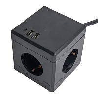 HM10-41-01 Удлинитель 3-местный с/з, 3x1мм2, 1.5м, 250В, 16А, 2USB+1С, 5V 3,1А, серия Comfort, черный 49657 HM10-41-01 Удлинитель 3-местный с/з, 3x1мм2, 1.5м, 250В, 16А, 2USB+1С, 5V 3,1А, серия Comfort, черный 49657