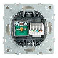 Розетка TV + компьютерная RJ-45 (механизм), STEKKER, серия Эмили, RST00-5106-08, кашемир, soft touch 49898