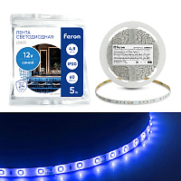 Светодиодная LED лента Feron LS603, 60SMD(2835)/m 4.8W/m 12V 5m синий Артикул 27673 Светодиодная LED лента Feron LS603, 60SMD(2835)/m 4.8W/m 12V 5m синий Артикул 27673
