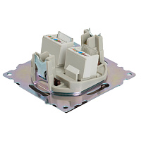 Розетка компьютерная 2-местная RJ-45 (механизм) STEKKER GLS00-7109-04, серия Катрин, шоколад 50006 Розетка компьютерная 2-местная RJ-45 (механизм) STEKKER GLS00-7109-04, серия Катрин, шоколад 50006