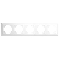 Рамка STEKKER, PFR00-7005-01 5-местная, пластик, серия Катрин, белый 39796 Рамка STEKKER, PFR00-7005-01 5-местная, пластик, серия Катрин, белый 39796
