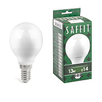 Лампа светодиодная SAFFIT SBG4513 Шарик E14 13W 230V 6400K 55159 Лампа светодиодная SAFFIT SBG4513 Шарик E14 13W 230V 6400K 55159
