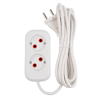 Удлинитель 2-местный б/з Stekker, HM01-20-05, 5м, 2x0,75, серия Home (У10-428), белый 39203