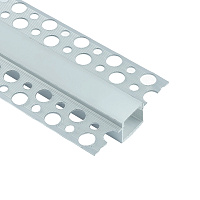 Профиль алюминиевый встраиваемый скрытый, серебро, CAB254