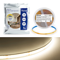 Светодиодная COB лента Feron LS530, 480SMD(2110)/м 12Вт/м 24V 5000*10*1.8мм 3000К IP20 Светодиодная COB лента Feron LS530, 480SMD(2110)/м 12Вт/м 24V 5000*10*1.8мм 3000К IP20