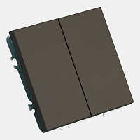 Выключатель 2-клавишный (механизм), STEKKER, 250В, 10А, серия Эмили, RSW10-5104-09, антрацит, soft touch 49918