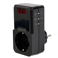Реле напряжения для розетки регулируемое  STEKKER  VPR-200B, 230В, 16A 50690
