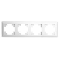 Рамка STEKKER, PFR00-7004-01 4-местная, пластик, серия Катрин, белый 39795 Рамка STEKKER, PFR00-7004-01 4-местная, пластик, серия Катрин, белый 39795