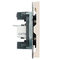 Розетка TV + компьютерная RJ-45 (механизм), STEKKER, серия Эмили, RST00-5106-08, кашемир, soft touch 49898