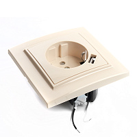 Розетка 1-местная с/з, STEKKER, PST16-9011-02 250В, 16А с защитной шторкой и с USB, серия Эрна, слоновая кость 39237 Розетка 1-местная с/з, STEKKER, PST16-9011-02 250В, 16А с защитной шторкой и с USB, серия Эрна, слоновая кость 39237
