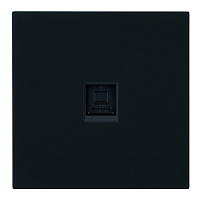 Розетка компьютерная 1-местная RJ-45 (механизм), STEKKER, серия Мия, RST00-3117-05, черный бархат 50450