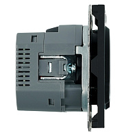 Розетка 1-местная з/ш с/з 16А + USB + Type C (механизм), Stekker, 250В, 20W, серия Эмили, черный уголь, soft-touch, RST16-5119-05   50218