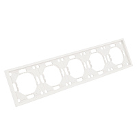 Рамка STEKKER, PFR00-5005-01 5-местная, серия Эмили, белый фарфор, soft touch 49888