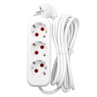 Удлинитель 3-местный с/з Stekker, HM01-31-02, 2м, 3x0,75, серия Home (У10-002), белый 39213