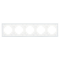 Рамка 5-местная, стекло, STEKKER, GFR00-7005-01, серия Катрин, белый 39637