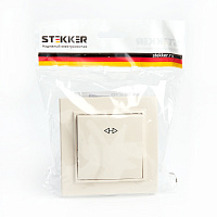 Переключатель перекрестный 1-клавишный STEKKER  PSW10-9009-02, 250В, 10А, серия Эрна, слоновая кость 39926 Переключатель перекрестный 1-клавишный STEKKER  PSW10-9009-02, 250В, 10А, серия Эрна, слоновая кость 39926