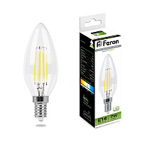 Лампа светодиодная Feron LB-66 Свеча E14 7W 230V 4000K 25780 Лампа светодиодная Feron LB-66 Свеча E14 7W 230V 4000K 25780