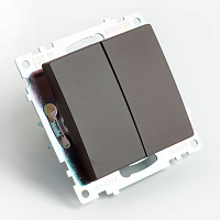 Переключатель 2-клавишный (механизм), STEKKER GLS10-7107-04, 250V, 10А, серия Катрин, шоколад 49170 Переключатель 2-клавишный (механизм), STEKKER GLS10-7107-04, 250V, 10А, серия Катрин, шоколад 49170