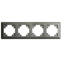 Рамка STEKKER, PFR00-7004-06 4-местная, пластик, серия Катрин, графит 39810 Рамка STEKKER, PFR00-7004-06 4-местная, пластик, серия Катрин, графит 39810