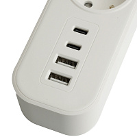 Сетевой фильтр 3-местный с/з STEKKER 3x1мм2, 5 м, 250В, 16А, 2 USB-A+2 Type-C 3, серия Nova, белый 50101 Сетевой фильтр 3-местный с/з STEKKER 3x1мм2, 5 м, 250В, 16А, 2 USB-A+2 Type-C 3, серия Nova, белый 50101