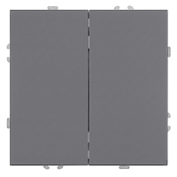 Выключатель 2-клавишный (механизм), STEKKER, 250В, 10А, серия Эмили, RSW10-5104-10, платиново-серый, soft touch 49944