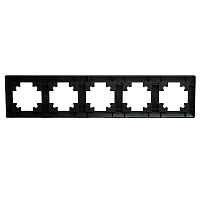 Рамка STEKKER, PFR00-7005-05 5-местная, пластик, серия Катрин, черный 39816 Рамка STEKKER, PFR00-7005-05 5-местная, пластик, серия Катрин, черный 39816