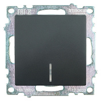 Выключатель 1-клавишный c индикатором (механизм) STEKKER GLS10-7101-05, 250В, 10А, серия Катрин, черный 39605 Выключатель 1-клавишный c индикатором (механизм) STEKKER GLS10-7101-05, 250В, 10А, серия Катрин, черный 39605