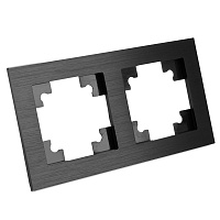 Рамка 2-местная, металл, STEKKER MFR00-7002-05, серия Катрин, черный 50016
