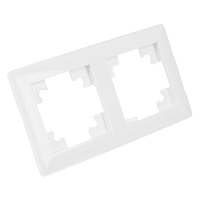 Рамка STEKKER, PFR00-7002-01 2-местная, пластик, серия Катрин, белый 39793