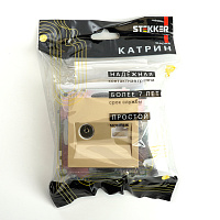 Розетка TV + компьютерная RJ-45 (механизм), STEKKER, GLS00-7106-08, серия Катрин, золото 49230 Розетка TV + компьютерная RJ-45 (механизм), STEKKER, GLS00-7106-08, серия Катрин, золото 49230