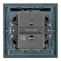 Выключатель 1-клавишный c индикатором (механизм), STEKKER, 250В, 10А, серия Мия, RSW10-3101-05, черный бархат 50445