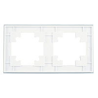 Рамка 2-местная, стекло, STEKKER ,GFR00-7002-01, серия Катрин, белый 39255