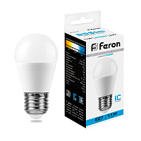 Лампа светодиодная Feron LB-750 Шарик E27 11W 175-265V 6400K 25951 Лампа светодиодная Feron LB-750 Шарик E27 11W 175-265V 6400K 25951