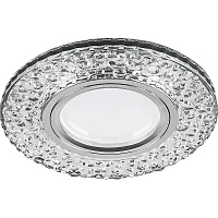 Светильник встраиваемый с LED подсветкой Feron CD945 потолочный MR16 G5.3 прозрачный, хром Светильник встраиваемый с LED подсветкой Feron CD945 потолочный MR16 G5.3 прозрачный, хром