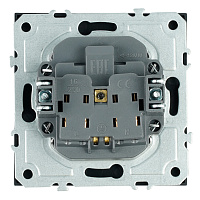 Розетка 1-местная с з/ш, с/з (механизм), СЗК, STEKKER, 250В, 16А, серия Эмили, RST16-5110-05ZK, черный уголь, soft touch 50251