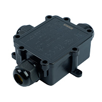 Распределительная коробка STEKKER LD550, количество вводов: 3, поликарбонат, нейлон, цвет черный, размер 126,2*102,8*35,3мм. 50552