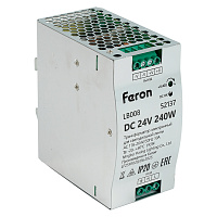 Трансформатор электронный для светодиодной ленты на DIN-рейку 240W 24V 63*125.5*113мм IP20, LB008 Трансформатор электронный для светодиодной ленты на DIN-рейку 240W 24V 63*125.5*113мм IP20, LB008