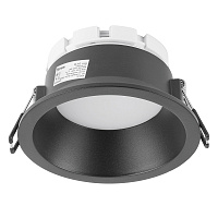 Светильник потолочный встраиваемый, 15W 230V GX53, черный, круг, без лампы, DL512  53306
