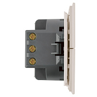 Переключатель 2-клавишный (механизм), STEKKER, 250В, 10А, серия Мия, RSW10-3107-08, пудровый жемчуг 50478