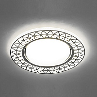 Светильник встраиваемый с белой LED подсветкой Feron CD9914 потолочный GX53 без лампы, матовый белый, хром 32982 Светильник встраиваемый с белой LED подсветкой Feron CD9914 потолочный GX53 без лампы, матовый белый, хром 32982
