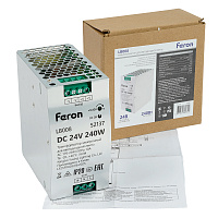 Трансформатор электронный для светодиодной ленты и оборудования на DIN-рейку 240W 24V 63*125.5*113мм IP20, LB008