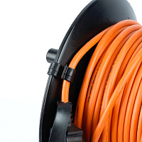 Удлинитель на пластиковой катушке Stekker STD02-11-50 (UG), 50м, 1 гнездо, с/з 3*1, оранжевый, серия Standart  39636
