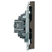 Розетка телевизионная 1-местная (механизм), STEKKER, 75 Ом, 5-862МГц, серия Эмили, RST00-5108-09, антрацит, soft touch 49927