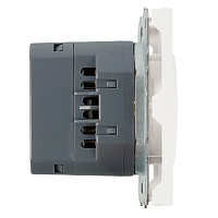 Розетка 1-местная з/ш с/з 16А + USB + Type C (механизм), Stekker, 250В, 20W, серия Эмили, белый фарфор, soft-touch, RST16-5119-01   50217