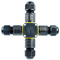 Соединитель-коннектор для проводов X 3-контактный LD557 STEKKER, водонепрониц. пружинный контакт 50559