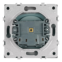 Розетка 1-местная с защитной шторкой (механизм), STEKKER, б/з, 250В, 16А, серия Эмили, RST16-5109-10, платиново-серый, soft touch 49954