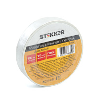 Изоляционная лента STEKKER INTP01315-20 0,13*15 мм. 20 м. белая 39904 Изоляционная лента STEKKER INTP01315-20 0,13*15 мм. 20 м. белая 39904