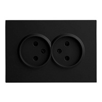 Розетка 2-местная с з/ш, б/з, СЗК, STEKKER, 250В, 16А, серия Эмили, RST16-5116-10ZK, платиново-серый, soft touch 50245