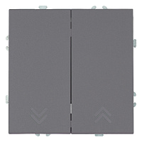 Выключатель 2-клавишный самовозвратный (механизм), STEKKER, 250В, 10А, серия Эмили, RSW10-5113-10, платиново-серый, soft touch 50329