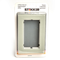Рамка  2-местная (без перемычки), стекло, STEKKER, GFR00-7012-07, серия Катрин, дымчатый 49041 Рамка  2-местная (без перемычки), стекло, STEKKER, GFR00-7012-07, серия Катрин, дымчатый 49041